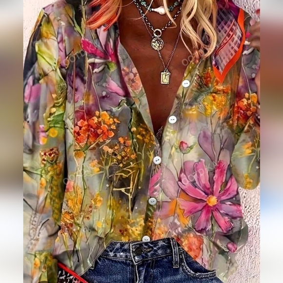 Source Unknown Tops - 5/25$ Women's Floral Blouse